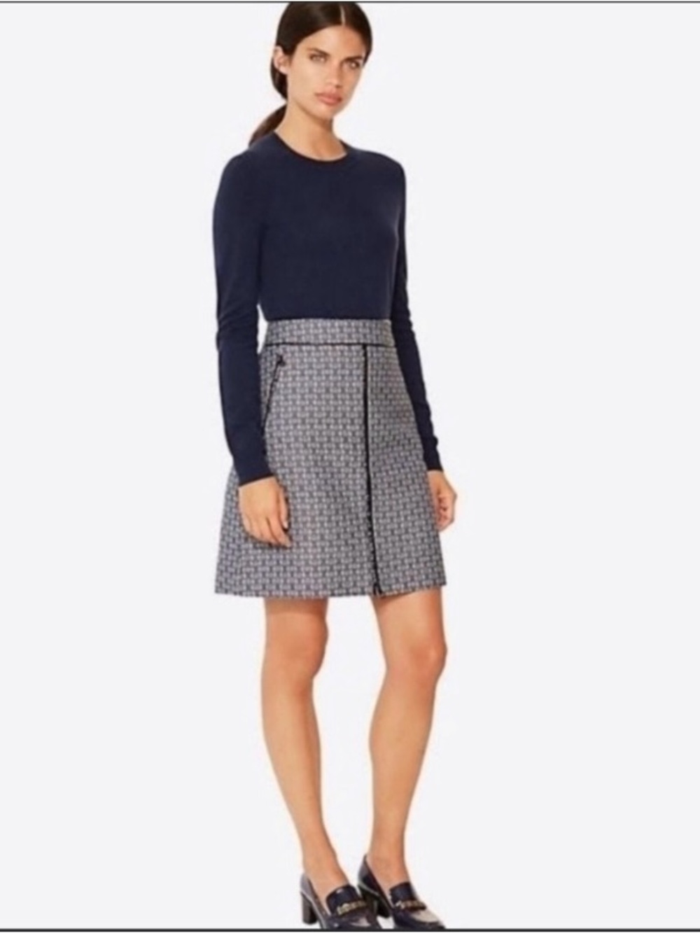 Tory Burch Chaumont Chain Link Patterned Skirt